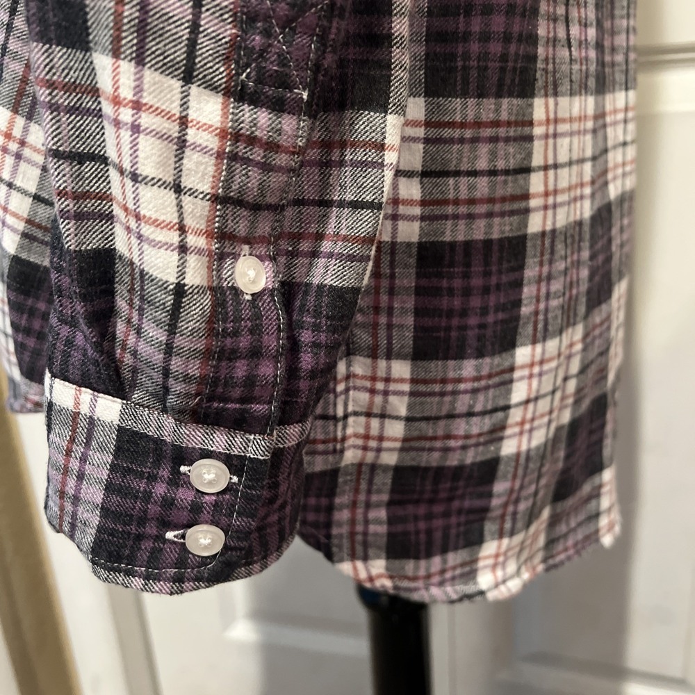 Toad & Co. Women's Long Sleeve Plaid Button Up Shirt Size L‎ Large  Hand Pockets - Picture 4 of 9